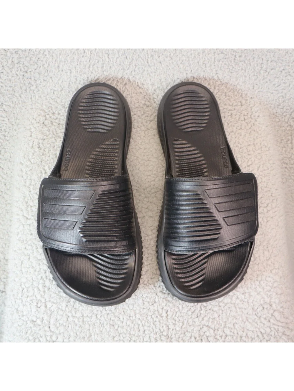 adidas Alphabounce Slide 2.0 Sandals Men Sz 9 Black GY9416
